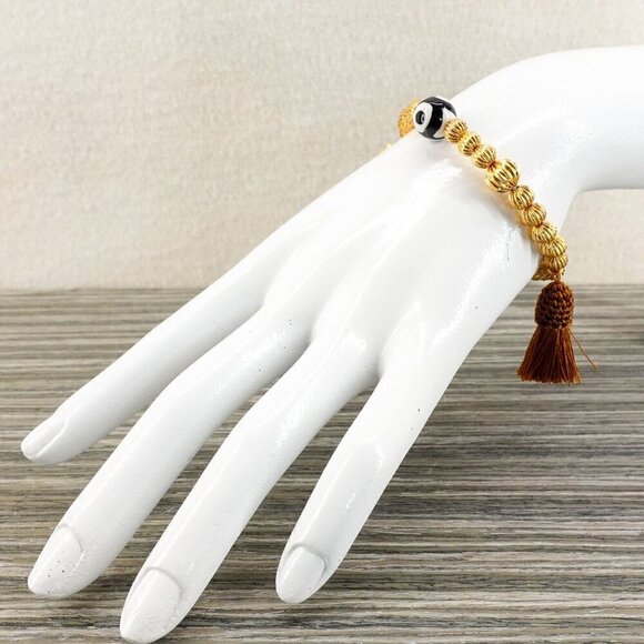 Tory Burch Women's Roxanne Beaded Tassel Bracelet Gold OS - Picture 11 of 12